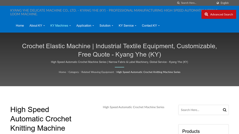 High Speed Automatic Crochet Knitting Machine Series