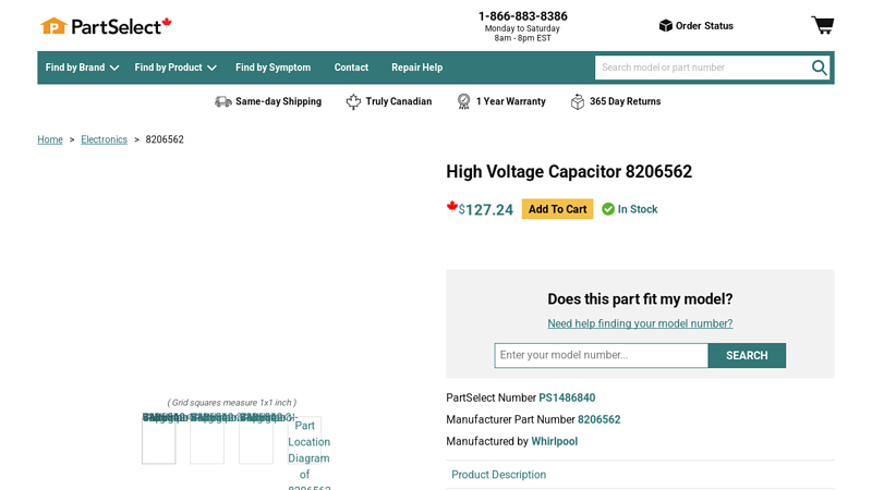High Voltage Capacitor 8206562