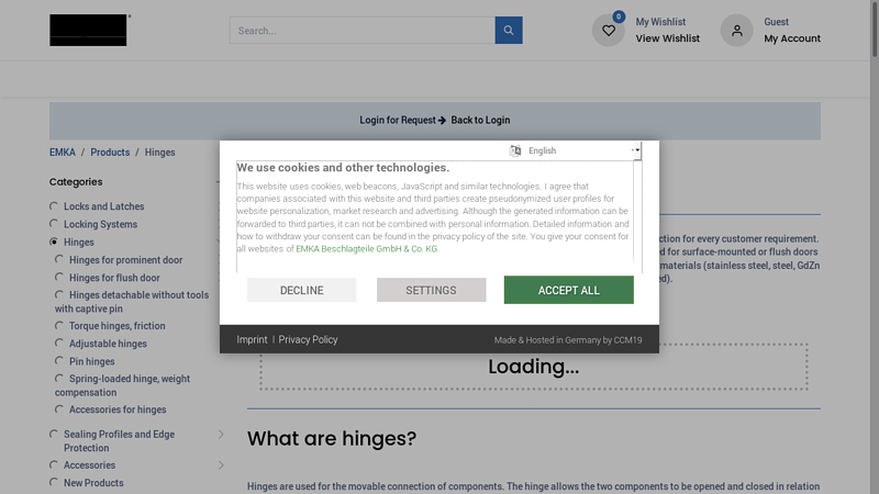 Hinges for industrial Cabinets