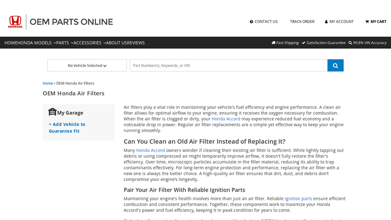 Honda Air Filters At Discount Prices