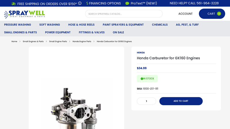 Honda Carburetor for GX160 Engines