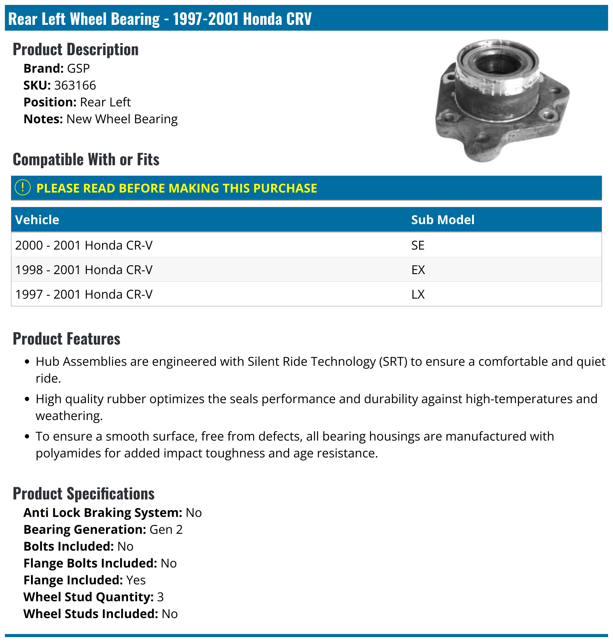 Honda Crv Wheel Bearing industry insight