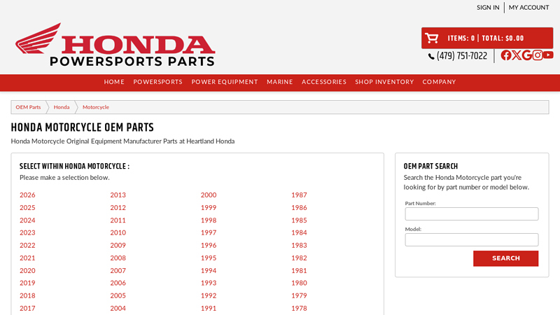 Honda Motorcycle OEM Parts