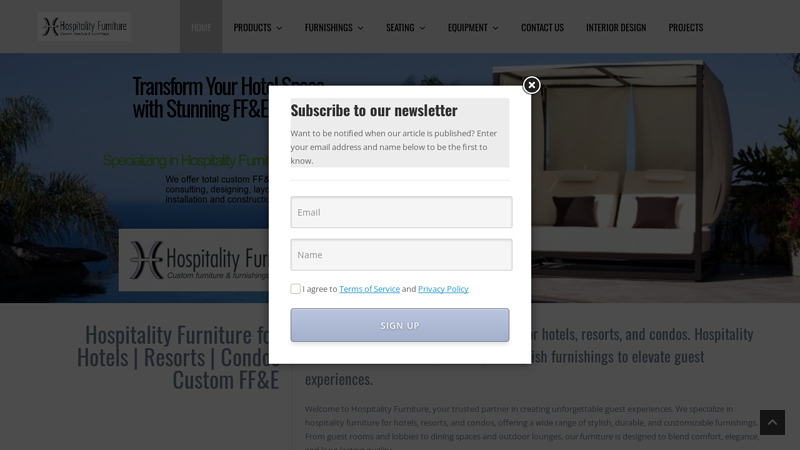 Hospitality Furniture for hotels, resorts & condos FF&E.