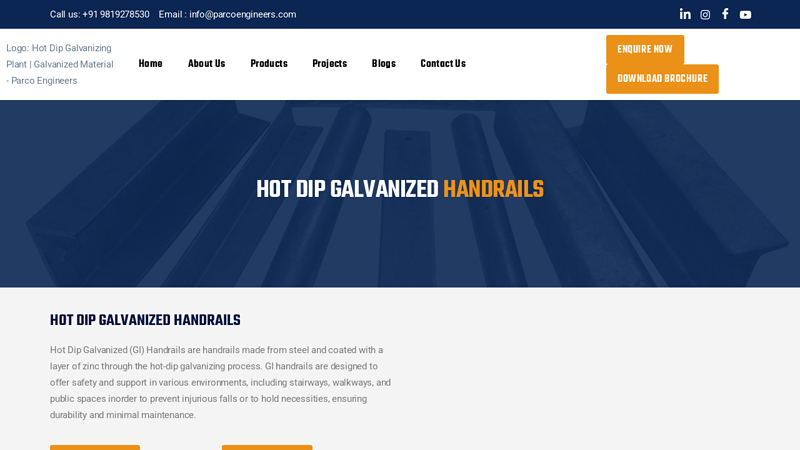 Hot Dip Galvanized Handrails