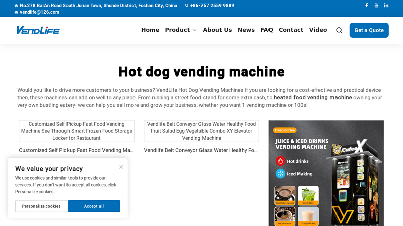 Hot dog vending machine Manufacturer & Supplier in China ...