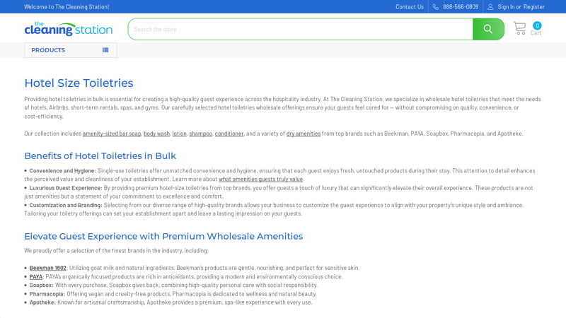 Hotel Size Toiletries