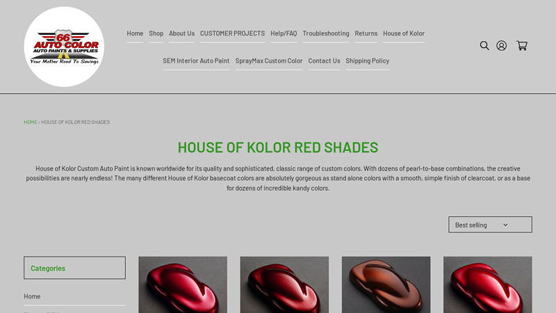 House of Kolor Red Shades