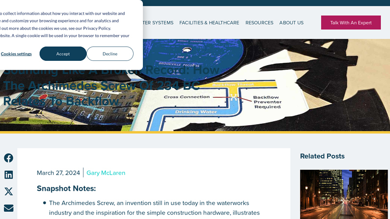How the Archimedes Screw of 234 BC Relates to Backflow