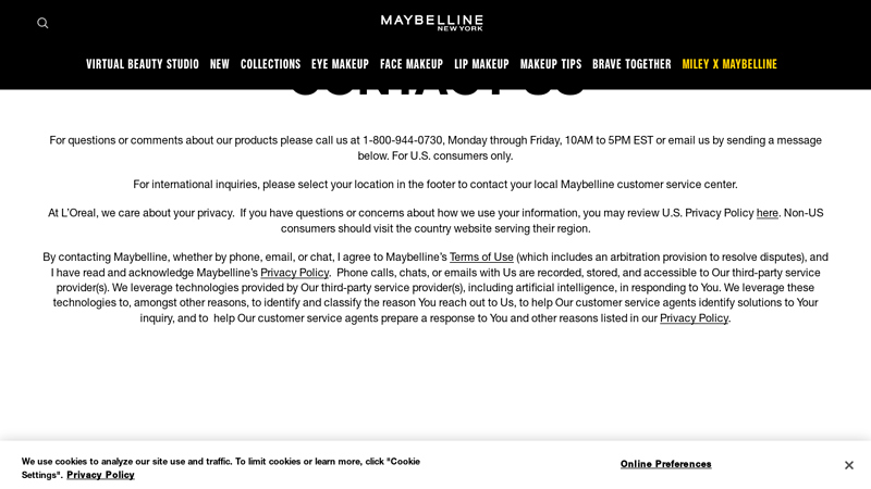 How to Contact Us at Maybelline New York