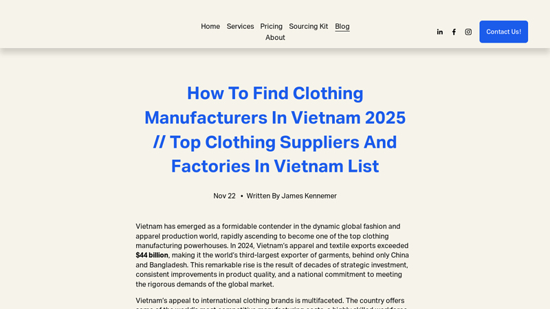 How To Find Clothing Manufacturers In Vietnam 2025 // Top ...