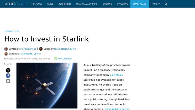 How to Invest in Starlink