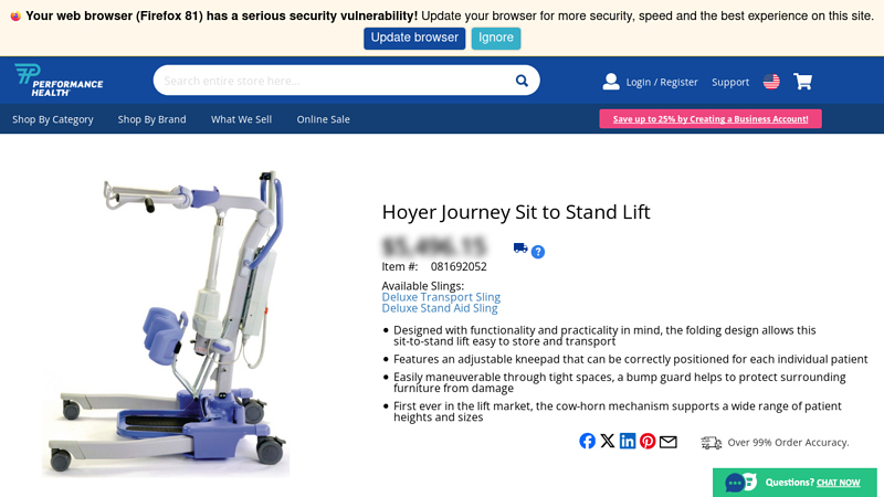 Hoyer Journey Sit to Stand Lift