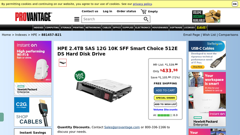 HPE 2.4TB SAS 12G 10K SFF Smart Choice 512E DS Hard Disk Drive