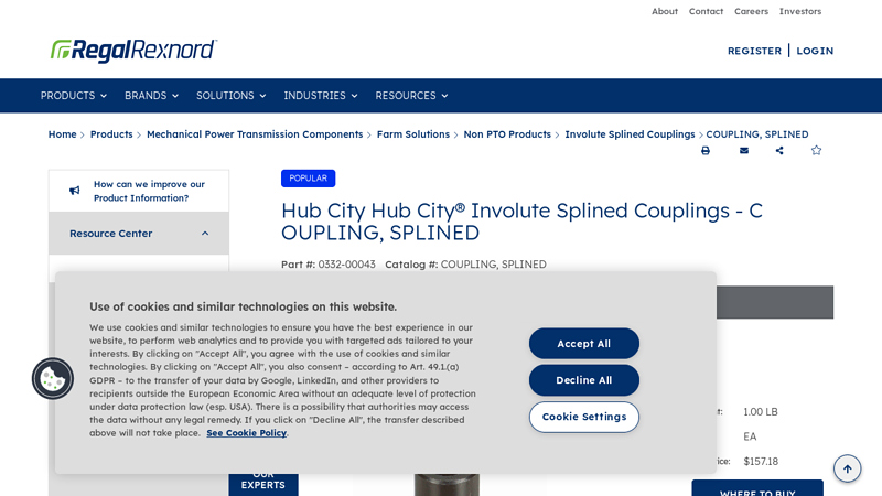 Hub City Hub City® Involute Splined Couplings