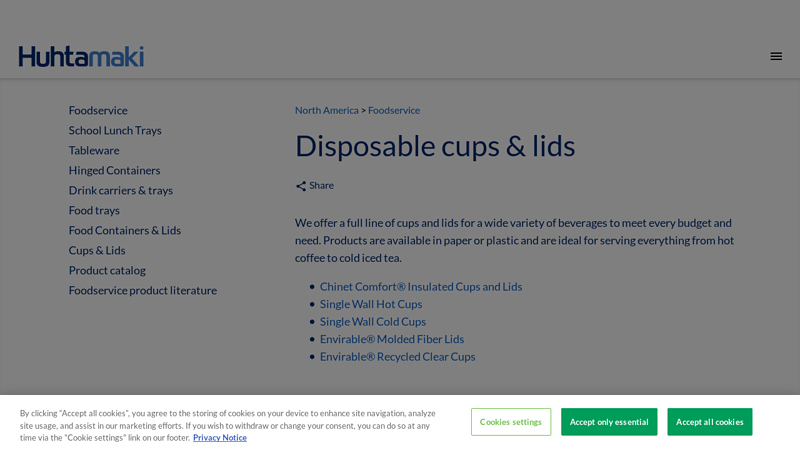 Huhtamaki Disposable Cups & Lids