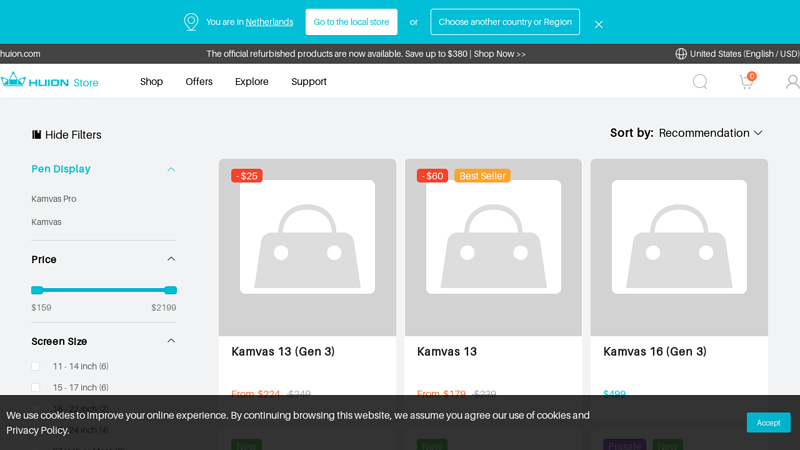 Huion Kamvas Drawing Tablet with Screen
