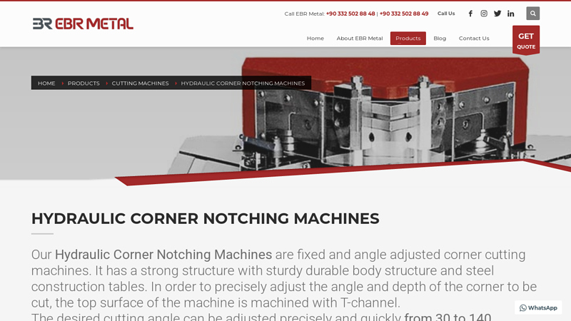 Hydraulic Corner Notching Machines