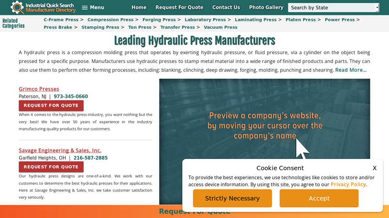 Hydraulic Press Manufacturers