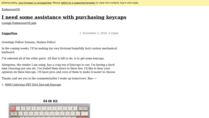 I need some assistance with purchasing keycaps