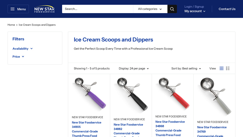 Ice Cream Scoops and Dippers