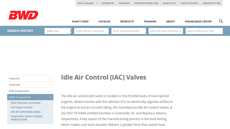 Idle Air Control (IAC) Valves