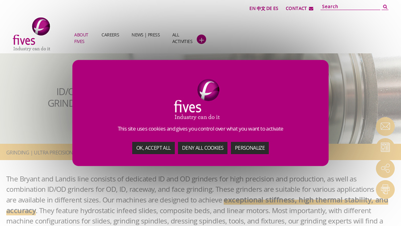 ID/OD grinding machines for small components