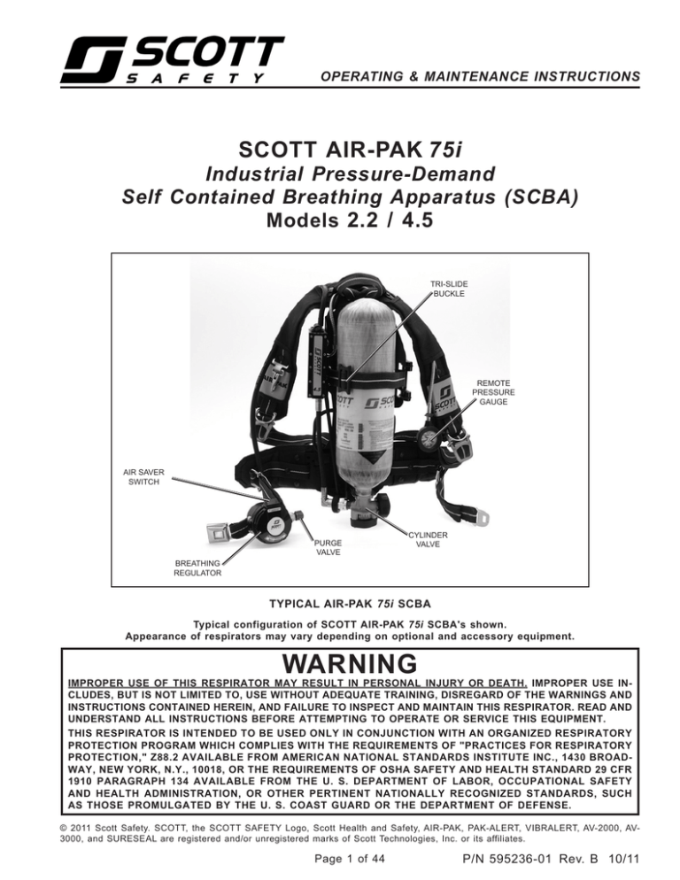 Important Safety Notice Concerning Scott(r) AV