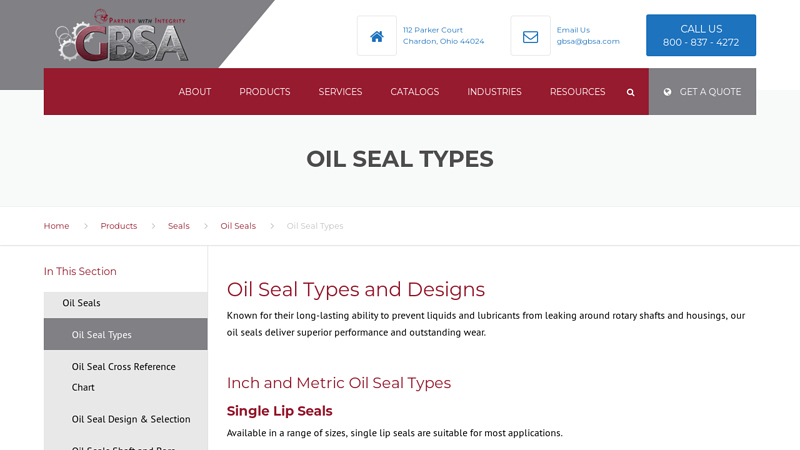 Inch and Metric Oil Seal Types