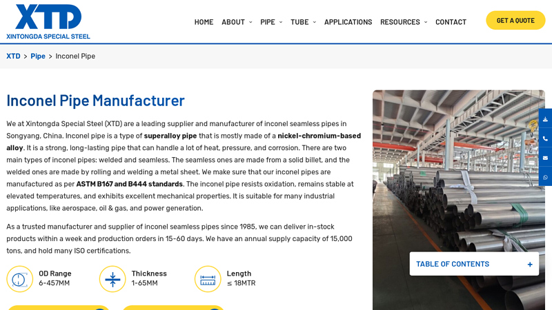 Inconel Pipe Manufacturer