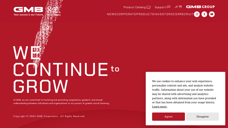 Independent automotive parts manufacturer GMB Corporation