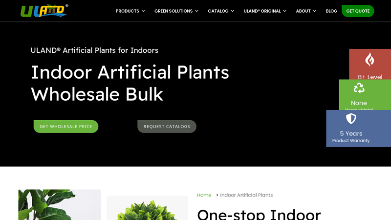 Indoor Artificial Plants Wholesale Manufacturer