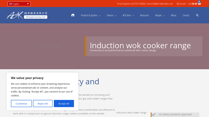 Induction Wok Cooker Range for Commercial Kitchens