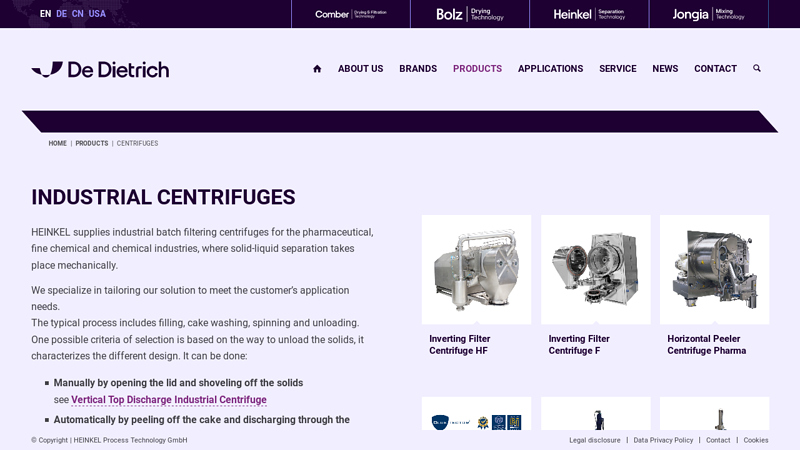 Industrial Centrifuges