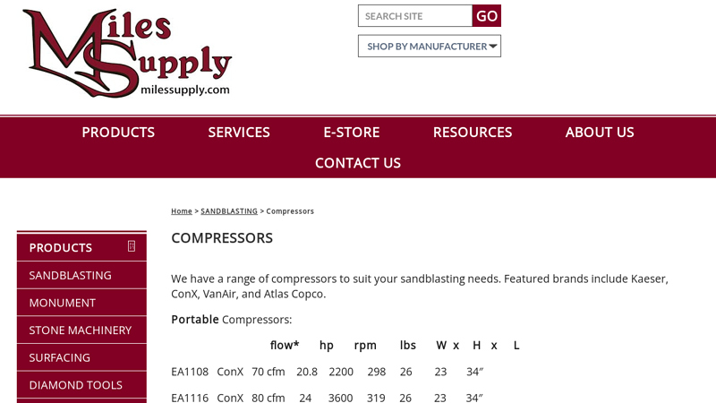 Industrial Compressors for Sandblasting Applications