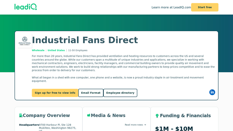 Industrial Fans Direct Company Overview, Contact Details ...