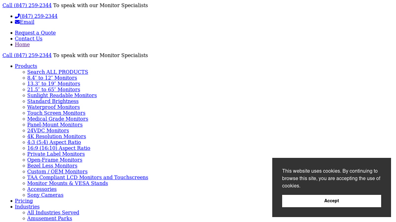 Industrial Monitors & Touch Screen Displays From 7
