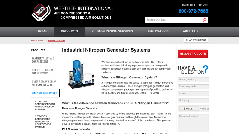 Industrial Nitrogen Generator Systems
