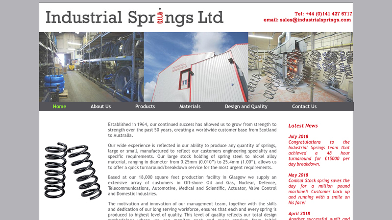 Industrial Springs, Scotland's leading manufacturer