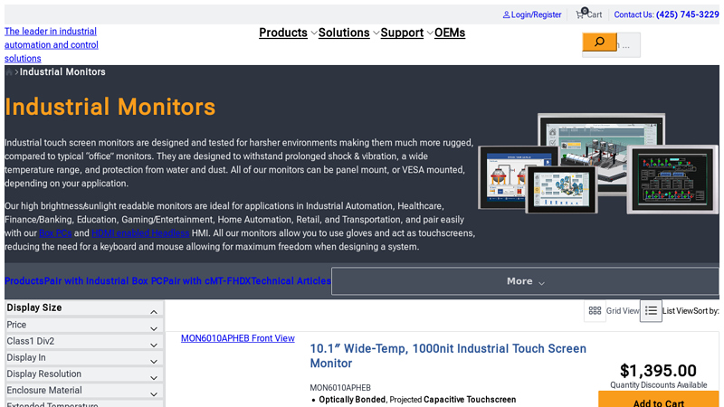 Industrial Touch Screen Monitors
