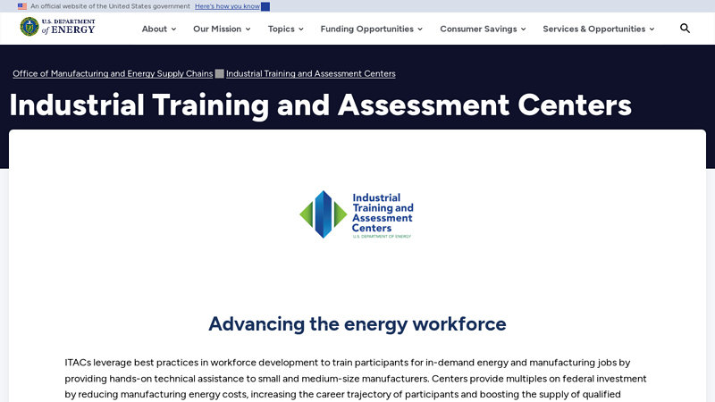 Industrial Training and Assessment Centers