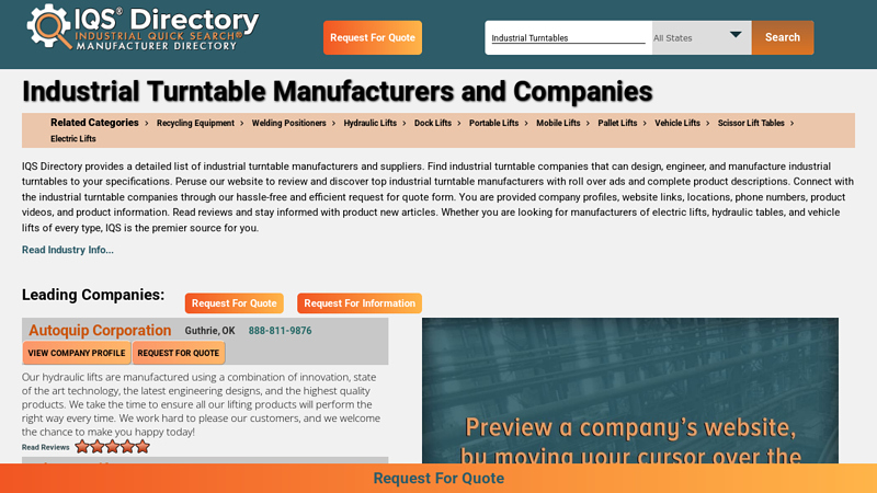 Industrial Turntable Suppliers