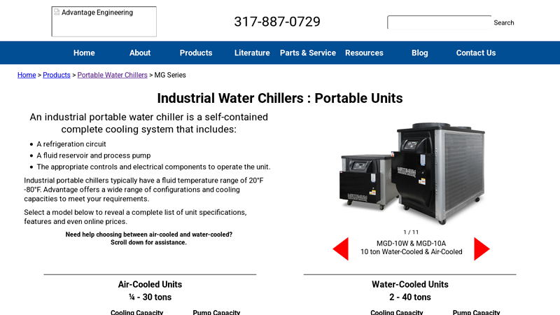 Industrial Water Chillers : Portable Units