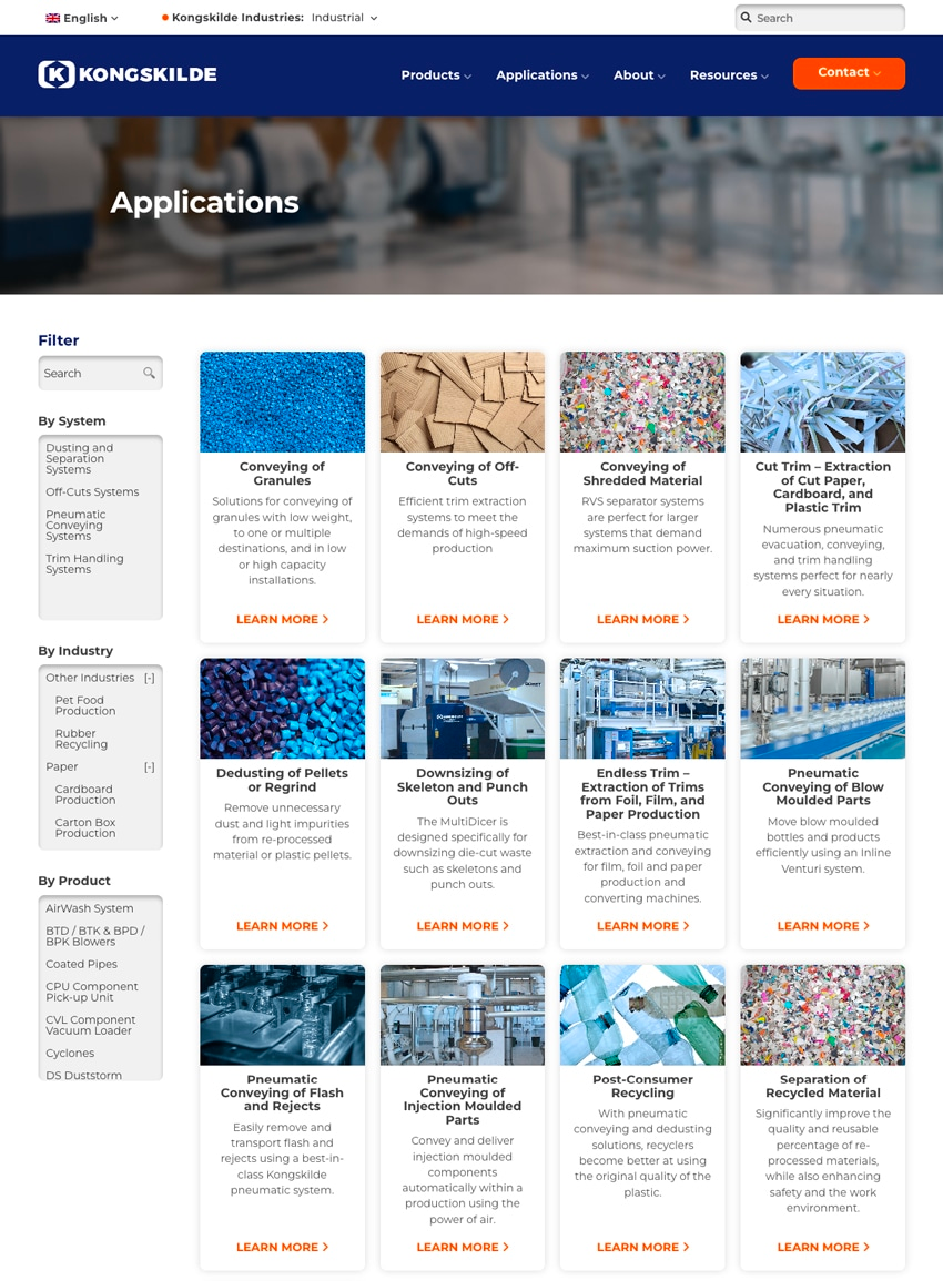 Industrial Website Design in the US