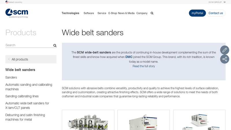 Industrial Wood Wide Belt Sanders & Calibrating Machines