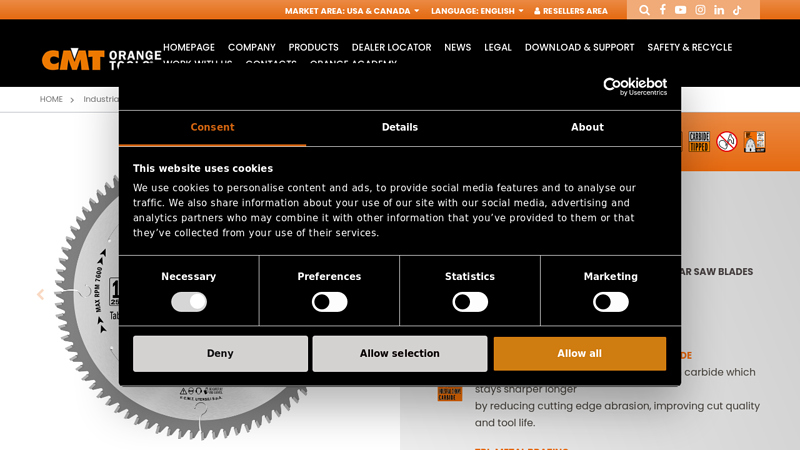 Industrial XTreme plexiglass and plastic circular saw blades