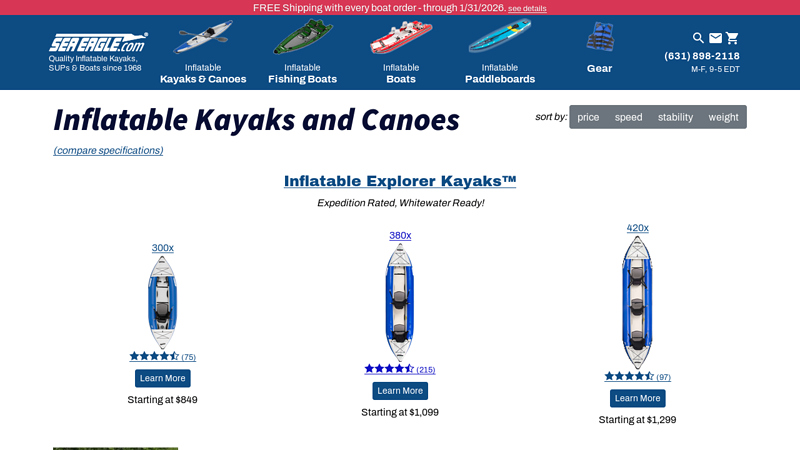 Inflatable Kayaks & Canoes