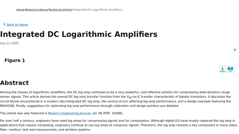 Integrated DC Logarithmic Amplifiers