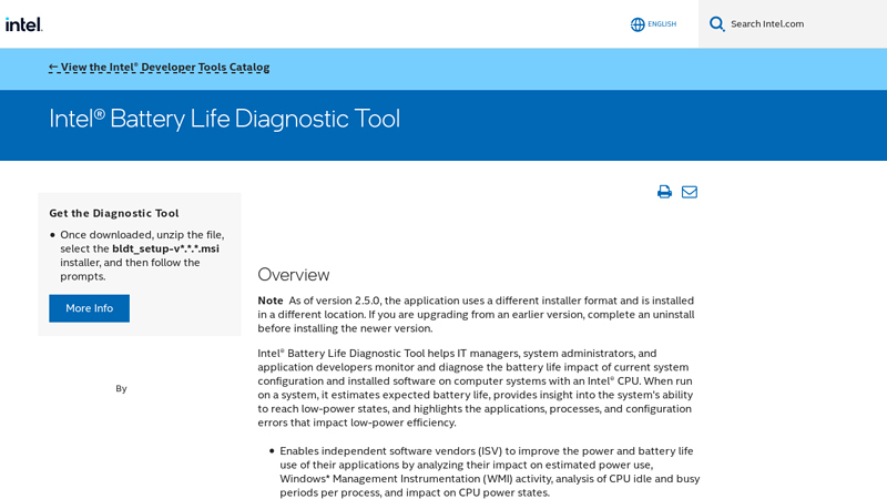 Intel® Battery Life Diagnostic Tool