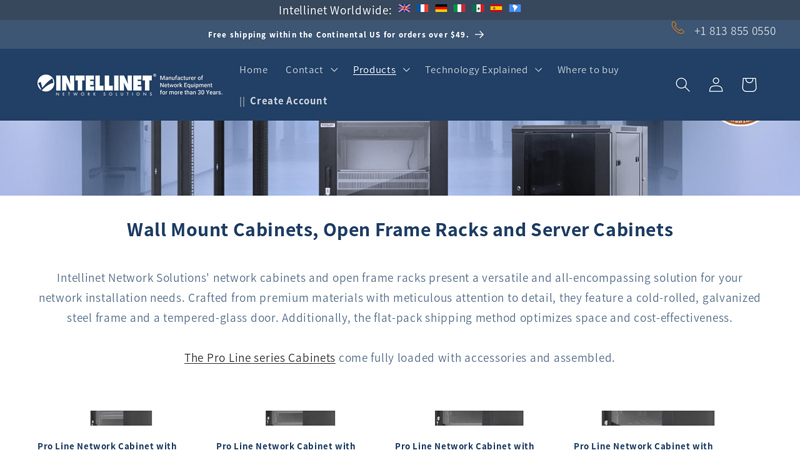 INTELLINET Network Cabinets, Racks, Swing Out Racks, Open ...